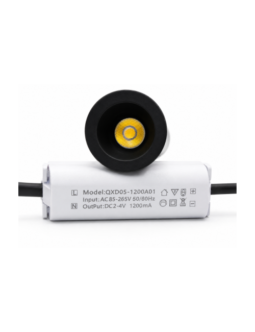 Napan Lux - Mini Faretto LED da Incasso Antiabbagliante Nero