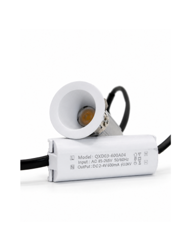 Napan Lux - Mini Faretto LED da Incasso Orientabile Alluminio Bianco