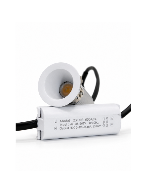 Napan Lux - Mini Faretto LED da Incasso Orientabile Alluminio Bianco
