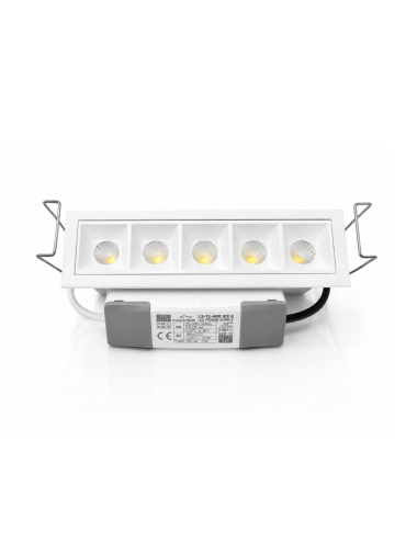Napan Lux - Faretto LED da Incasso 5 Luci Rettangolare Bianco Basso Assorbimento