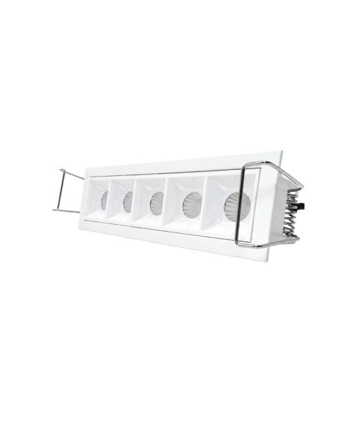 Napan Lux - Faretto LED da Incasso 5 Luci Rettangolare Bianco Basso Assorbimento
