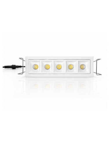 Napan Lux - Faretto LED da Incasso 5 Luci Rettangolare Bianco Basso Assorbimento
