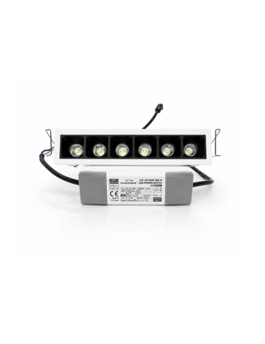 Napan Lux - Faretto LED da Incasso Lineare 6 Luci Bianco