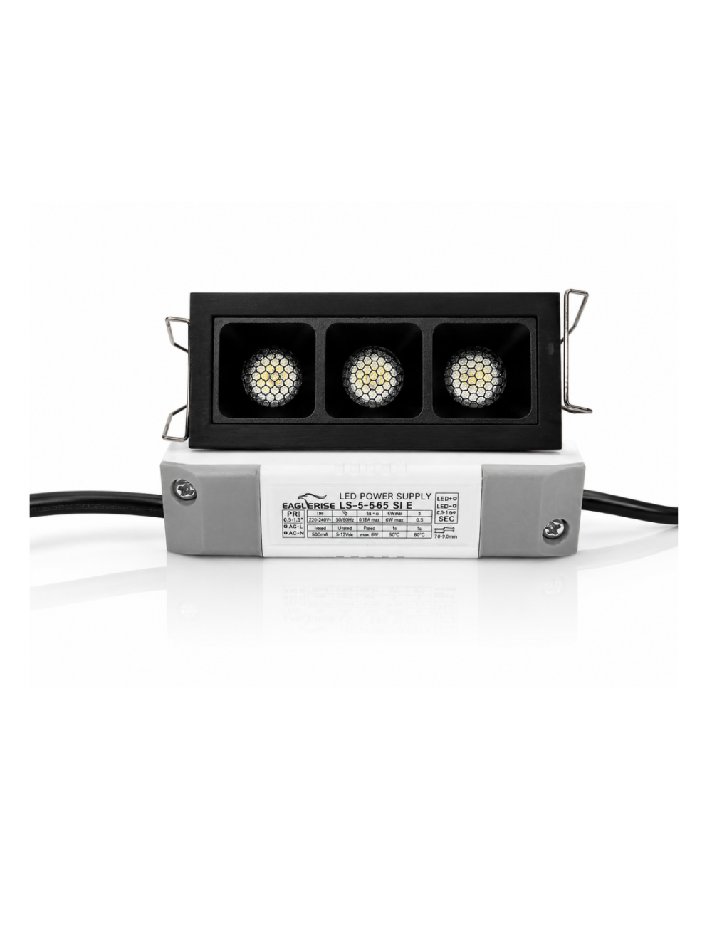 Napan Lux - Faretto LED da Incasso Lineare TriLux 3 Luci Nero 6W