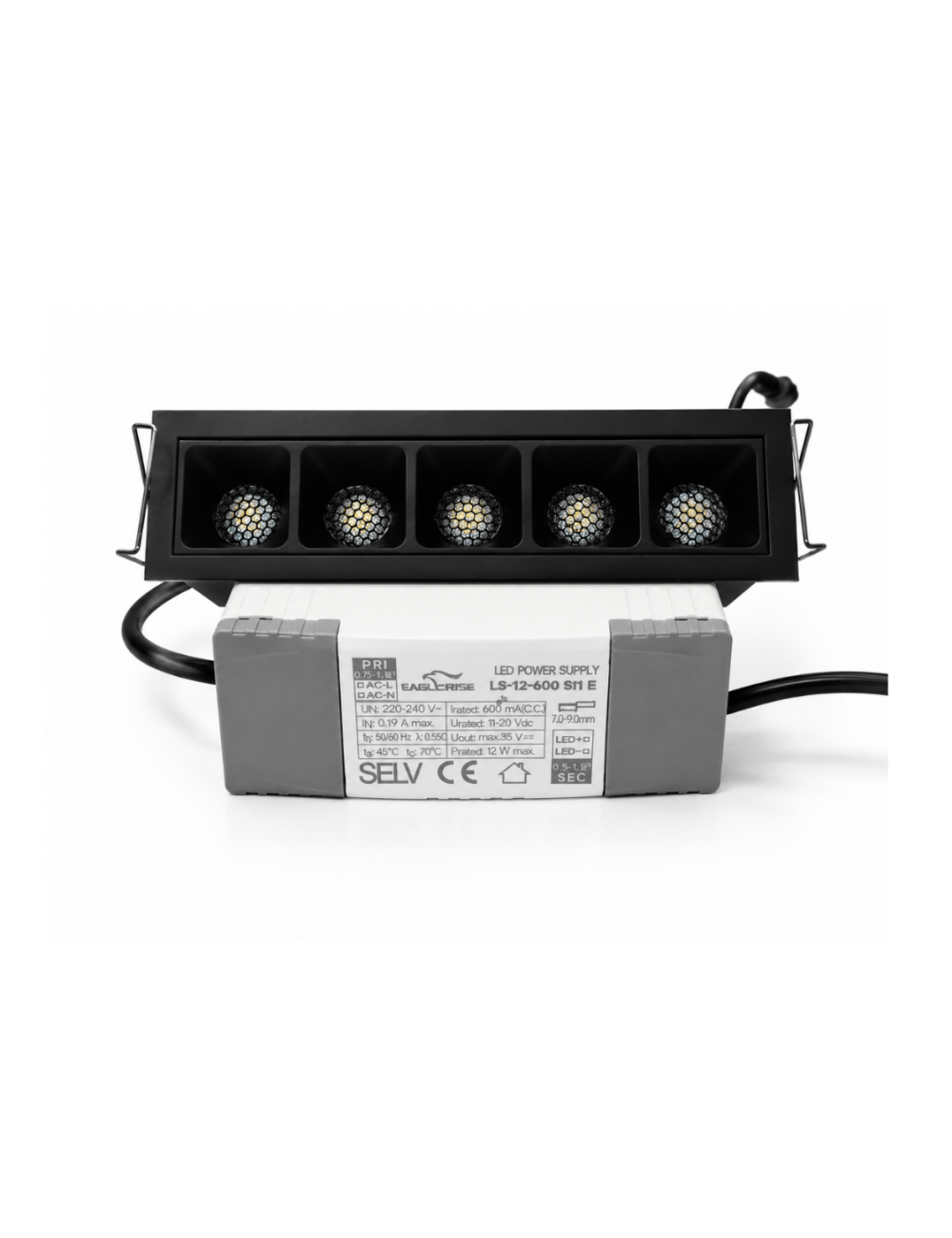 Napan Lux - Faretto LED da Incasso Italy 5 Luci Nero 10W