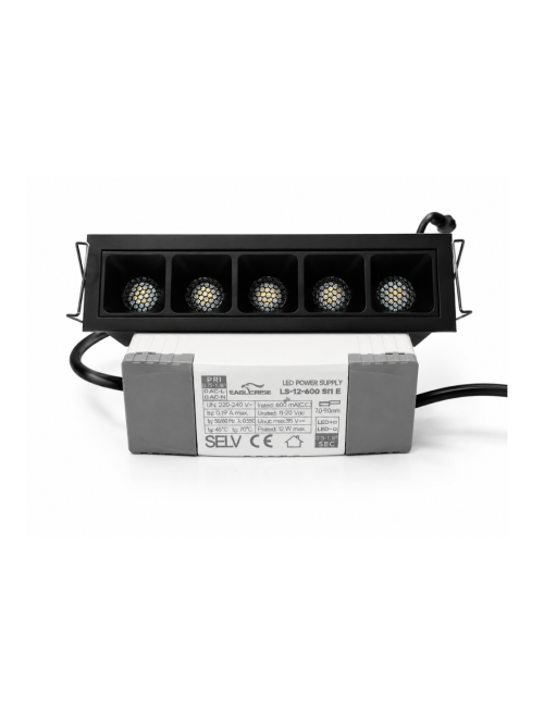 Napan Lux - Faretto LED da Incasso Italy 5 Luci Nero 10W