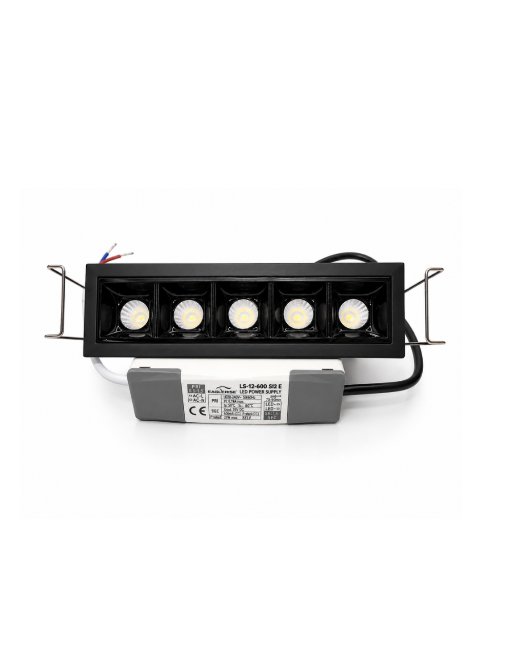 Napan Lux - Faretto LED da Incasso Design 5 Luci Nero