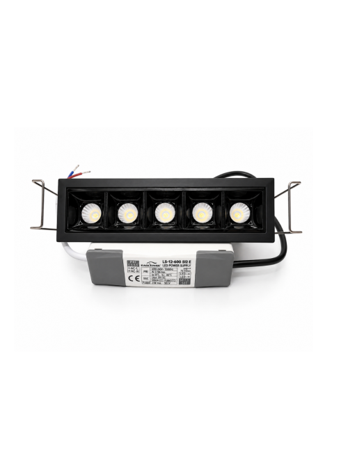 Napan Lux - Faretto LED da Incasso Design 5 Luci Nero
