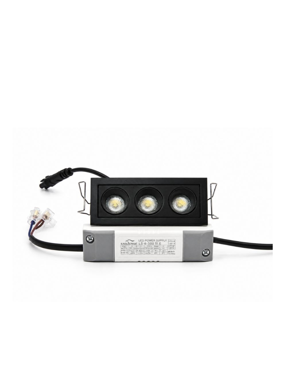 Napan Lux - Faretto LED da Incasso 3 Luci Rettangolare Nero 8W 3000K