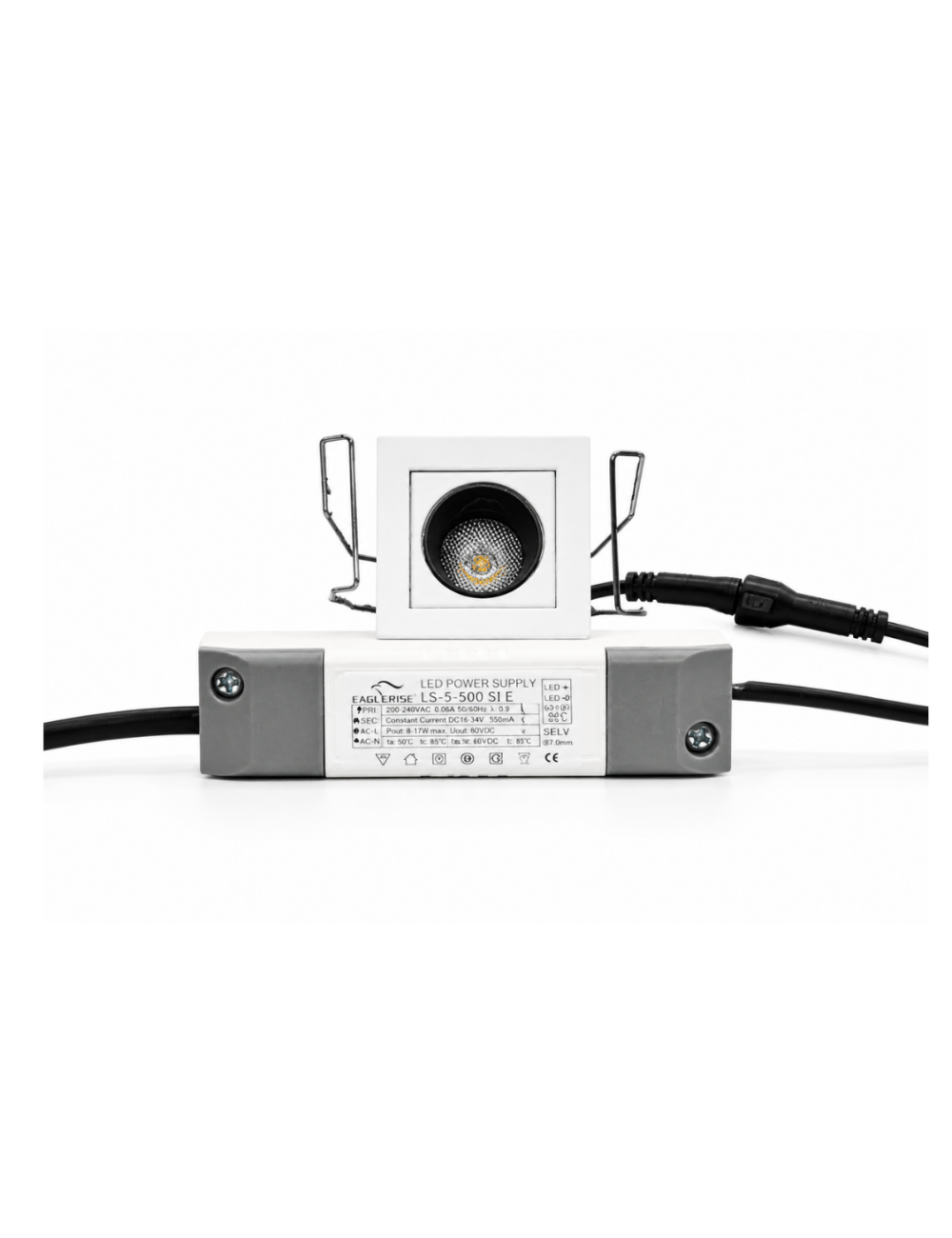 Napan Lux - Faretto LED da Incasso Singolo Quadrato Bianco 8W 3000K
