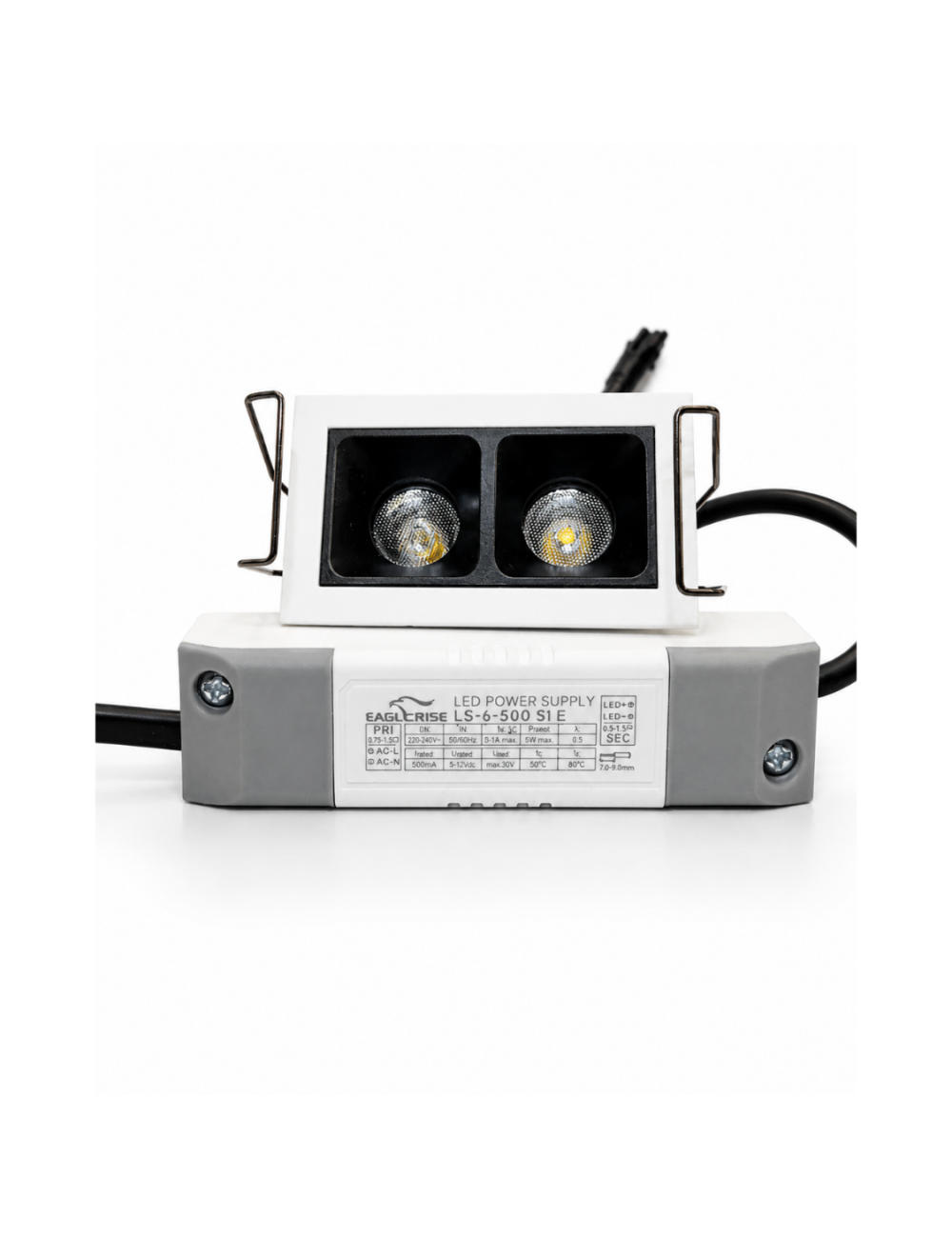 Napan Lux - Faretto LED da Incasso Orientabile Doppio Quadrato Bianco e Nero
