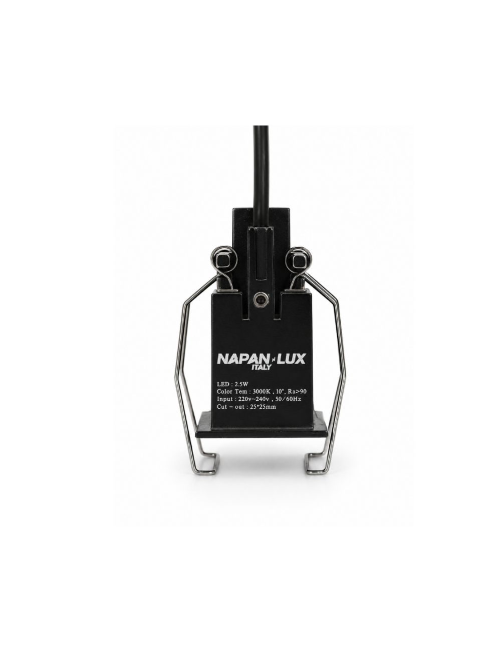 Napan Lux - Faretto LED da Incasso Quadrato Nero 2,5W Spot Stretto